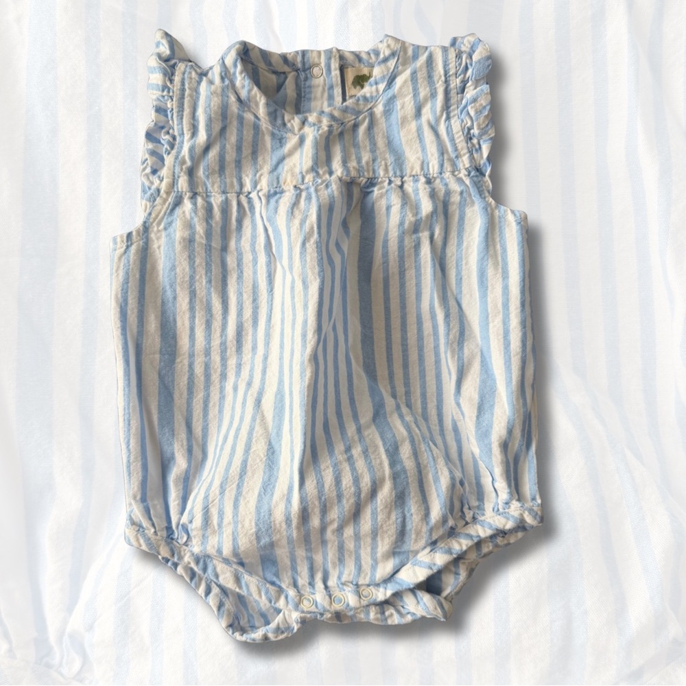 Blue and White Striped Baby Diaper Cover